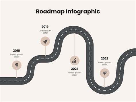 Infografía De Hoja De Ruta Plana Con 4 Hitos Vector Premium