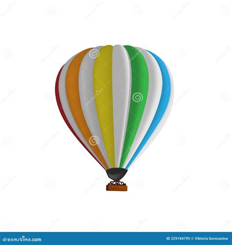 Hot Air Rainbow Balloon Vector Illustration Graphic Isolated Colorful