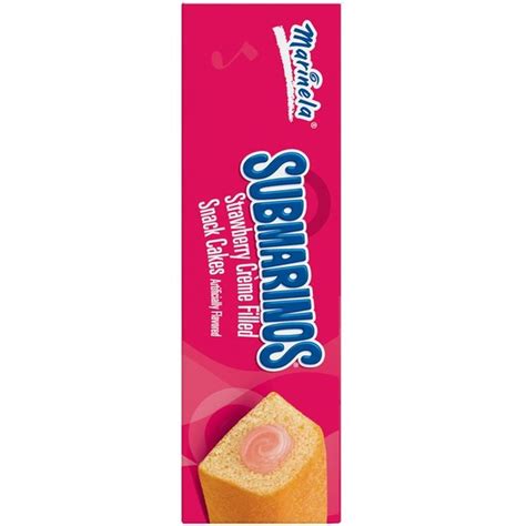 Marinela Submarinos Fresa Strawberry Creme Filled Sponge Cake (9.88 oz ...