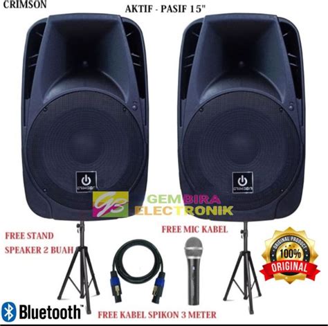 Paket Komplit Speaker Aktif Crimson Inch Bluetooth Lazada Indonesia