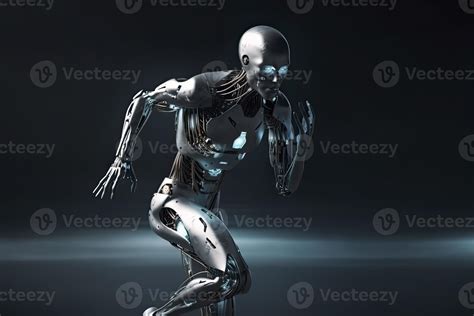 cyborg löpning snabb, artificiell intelligens robot, framtida teknologi