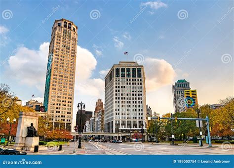 Historic Buildings In Downtown Detroit Michigan Editorial Stock Image