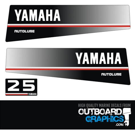 Boat Parts Yamaha 25hp 2 Stroke Outboard Engine Decals Sticker Kit