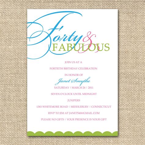 Funny 40th Birthday Invitations - Invitation Design Blog