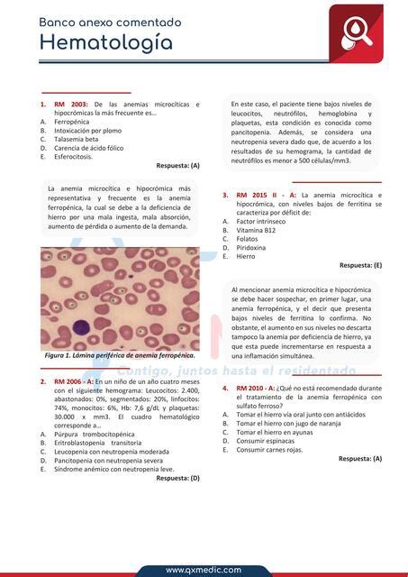 Hematología Banco Anexo Comentado MARK ALEXANDER CARMONA PURISACA uDocz