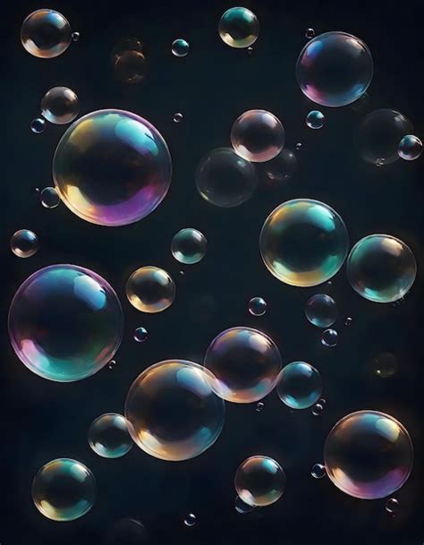 Premium Photo Soap Bubbles With Spectrum Colors Generative Ai