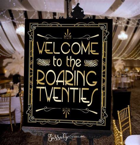 Gatsby Welcome Poster Instant Download Roaring Twenties Printable Party Wedding Reception