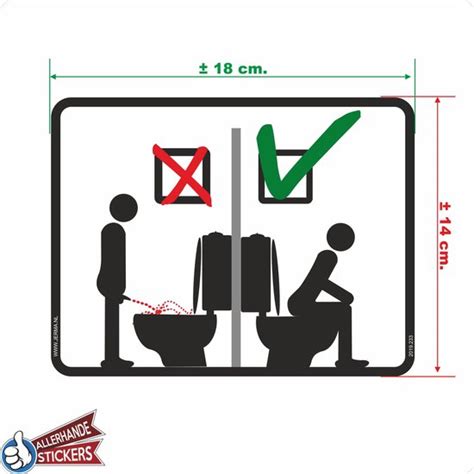 Zittend Plassen Toilet Sticker Bol