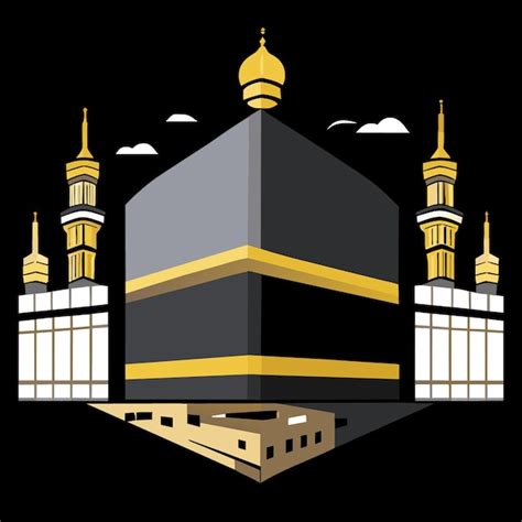 Premium Vector Kaaba In Mecca Vector Handdrawn Faithful Art