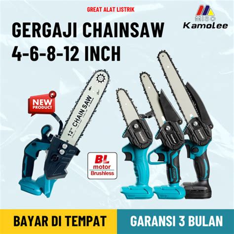 Promo Kamolee Gergaji Listrik Kayu Chainsaw Portable Cordless