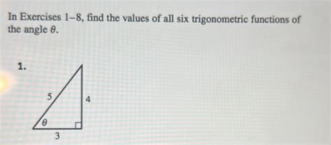 Solved In Exercises 1 8 Find The Values Of All Six Trigonometric