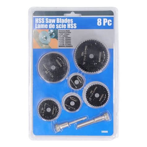 Lot de 8 lames de scie circulaire en acier à grande vitesse HSS pour