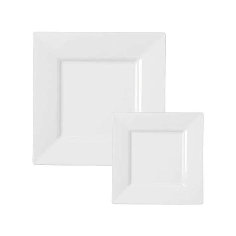 Smarty Had A Party White Square Plastic Wedding Value Set 60 Settings