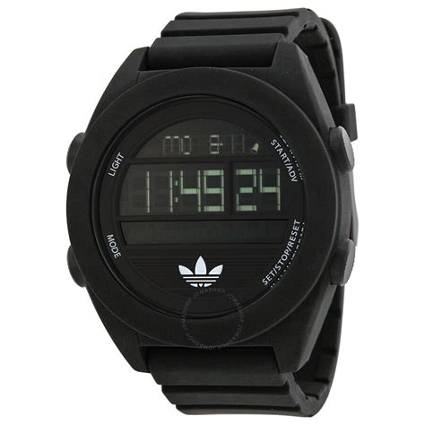 Adidas Santiago XL Digital Dial Black Silicone Strap Men S Watch