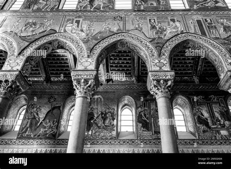 The Interior Of Monreale Cathedral Palermo Sicily Italy Stock Photo