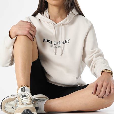 Teddy Yacht Club Sweat Capuche Femme Art Series 2 Beige Vintage