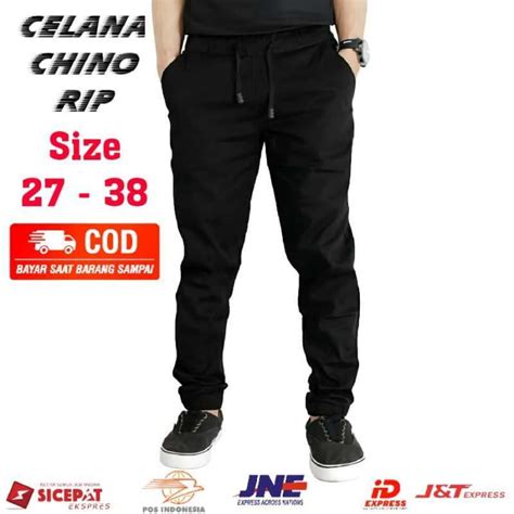 Jual Celana Panjang Pria Chino Premium Rip Pinggang Karet Kolor Cowok