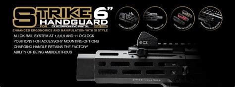 Strike Industries 6 Inch Handguard For Cz Scorpion Evo Pistol