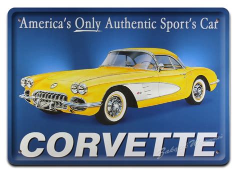 Corvette Metalowy Szyld Plakat Retro Oficjalne