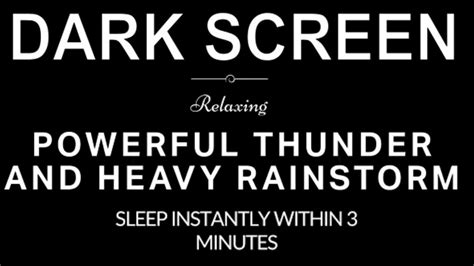 Heavy Rain With Thunderstorm Sound For Sleep Dark Screen 10 Hour