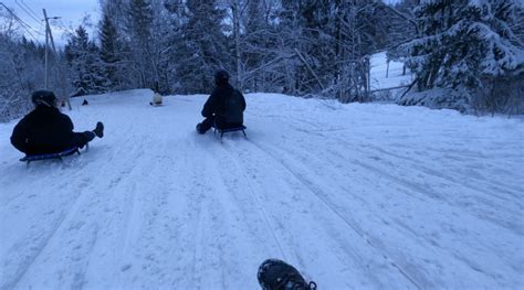 A toboggan run in Korketrekkeren in Oslo Desirée travels