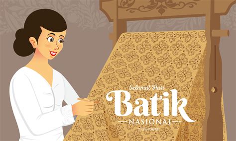 indonesian holiday batik day illustrationtranslation october