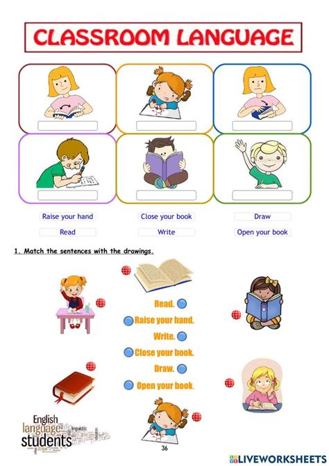 P36 37 38 Classroom Language Worksheet