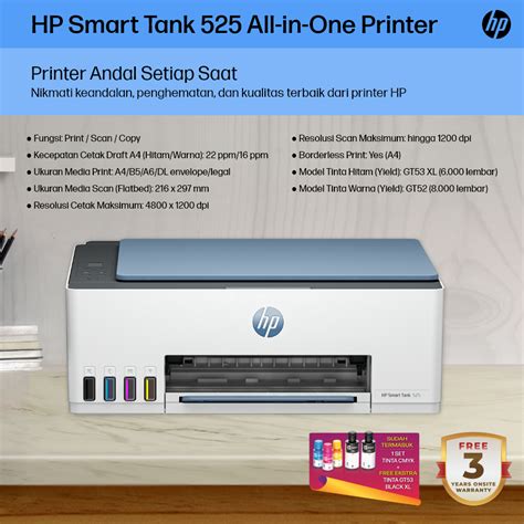 Jual Hp Smart Tank All In One Printer Print Copy Scan Di Seller