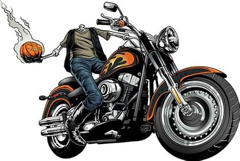 Halloween, Biker, Pumpkin, Headless Horseman, Scary, Motorcycle, Chopper, Clip Art - Etsy