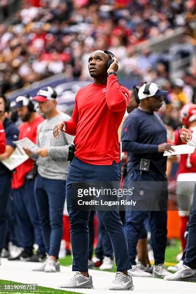 Houston Texans head coach DeMeco Ryans looks on against the... News ...