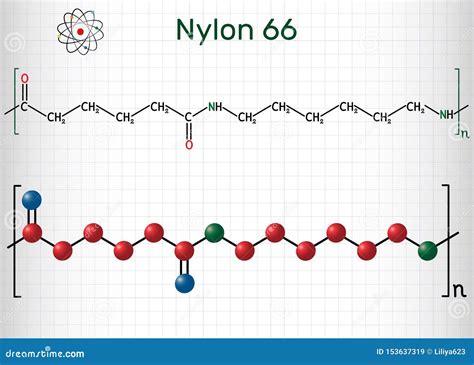 Nylon Nylon-6,6 Plastic Polymer, Chemical Structure. Skeletal Formula ...