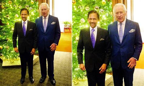 King Charles poses for photographs with Sultan of Brunei during Windsor ...