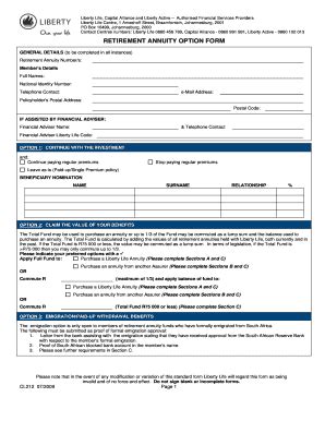 Liberty Retirement Annuity Payment Request Form Fill Online