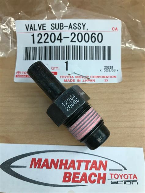 NEW GENUINE TOYOTA PCV VALVE 12204 20060 3 3L 3MZFE EBay