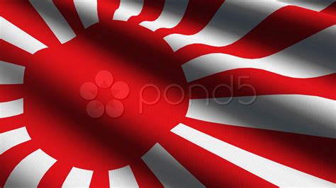 Japan Rising Sun Flag - Hd Loop Stock Video 625685 | HD Stock Footage