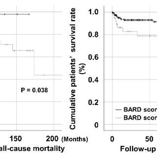 Comparison Of The Cumulative Survival Rates Patients With A Bard Score