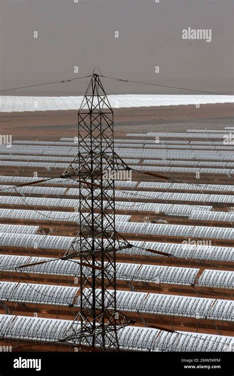 Aerial View Of The Noor Solar Power Station Near Ouarzazate Southern