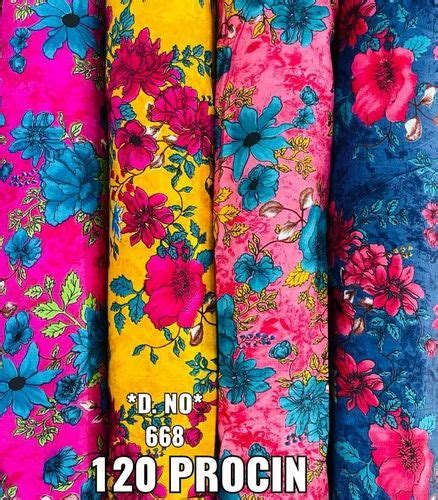 Procion Print Designer Floral Printed Rayon Fabric Width 44 58 At