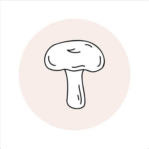 Premium Vector Mushroom Line Icon Black Outline In Circle Vector