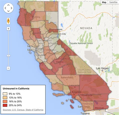 Map See How Obamacare Transformed Health Insurance Coverage In California Kqed