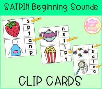 Satpin Literacy Center Beginning Sound Clip Cards Clip Cards Jolly