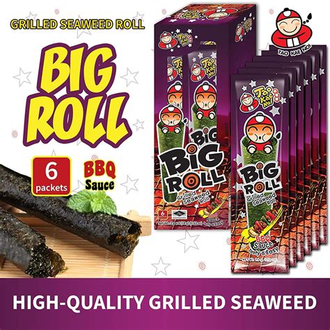 Big Roll Grilled Seaweed Snacks By Tao Kae Noi Bbq Flavor Grilled