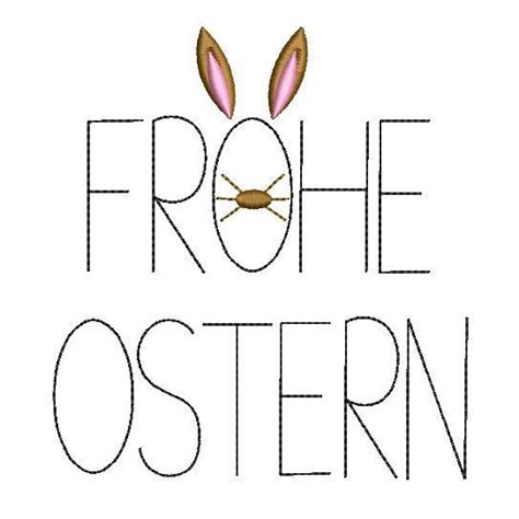 Stickdatei Frohe Ostern Schriftzug 4 Größen