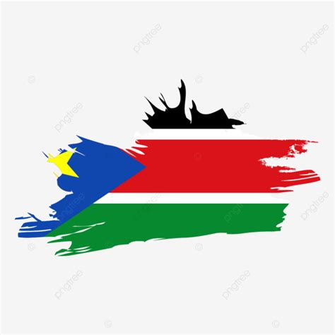 South Sudan Flag Brush Stroke Clipart South Sudan Flag Brush South