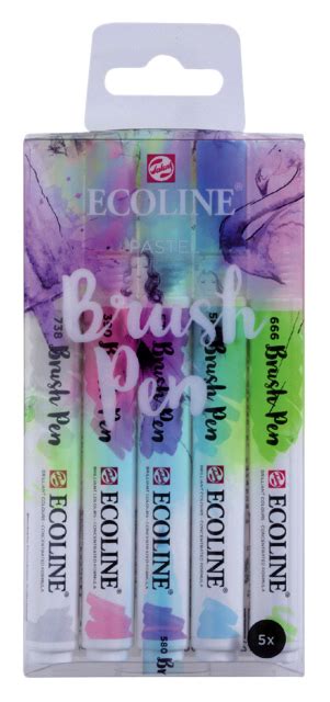 Brushpen Talens Ecoline Set Pastel Assorti Blister Stuks Ass