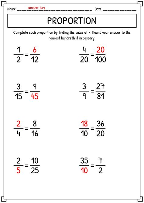 Ratio And Proportion Grade 8 Worksheets