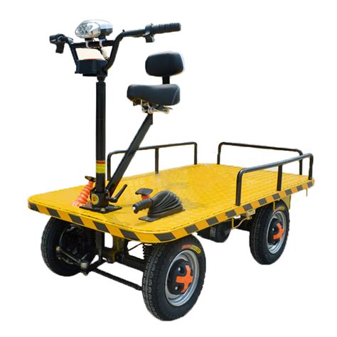 Heavy Duty Warehouse Trolley Flatbed 4 Wheel Battery Powered Loading