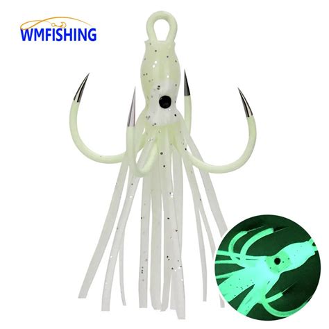 Pcs Lot Squid Skirts Fishing Hooks Glow Night Quadruple Fishing Lures