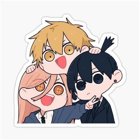 Chainsaw Man Team Chibi Design Sticker By Dreamcorp Redbubble