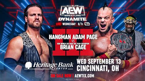 Wwe K Hangman Adam Page Vs Brian Cage Aew Dynamite